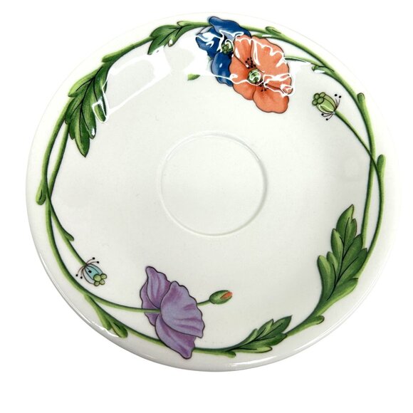 Villeroy & Boch Amapola Espresso Tea Cup & Saucer Set Of 2 Floral Poppy - Picture 2 of 15